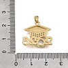 Brass Micro Pave Clear Cubic Zirconia Pendants KK-CBAA632-30G-3