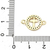 Brass Micro Pave Clear Cubic Zirconia Religion Ring with Cross Links Connector Charms KK-A282-08A-G-3