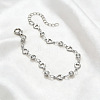 Alloy Crystal Rhinestone Heart Link Chain Bracelets for Women WGEA176-02-1