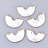 Electroplate Natural Howlite Semi Circle Pendants G-S344-42I-1