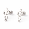 Non-Tarnish 201 Stainless Steel Stud Earring Findings EJEW-A071-15P-1