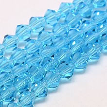 Imitate Austrian Crystal Bicone Glass Beads Strands GLAA-F029-4x4mm-19