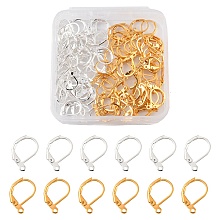 100Pcs 2 Colors Brass Leverback Earring Findings KK-YW0001-67