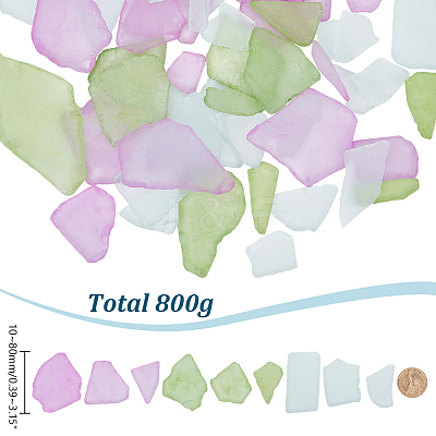 450G 9 Styles Sea Glass Pieces for Crafts DIY-PH0035-22B-1