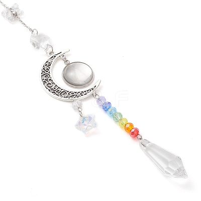 Glass Butterfly & Cone Hanging Suncatchers HJEW-JM04634-1