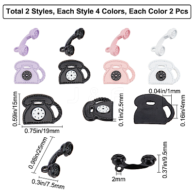 16Pcs 8 Style Spray Painted Alloy Pendants FIND-SC0001-90-1