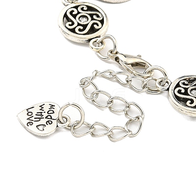 Antique Silver Plated Alloy Link Chain Bracelet Making MAK-K023-03G-AS-1