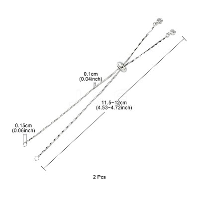 Rack Plating Brass Box Chain Slider Bracelets MAK-YW0001-04P-1
