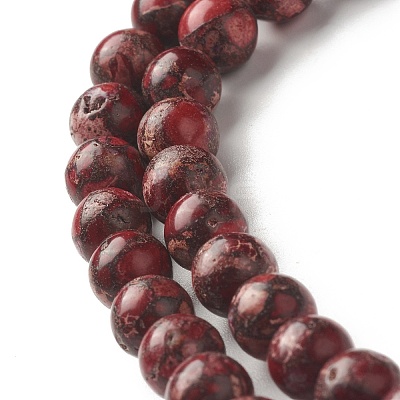 Natural Imperial Jasper Beads Strands G-I122-8mm-19-1