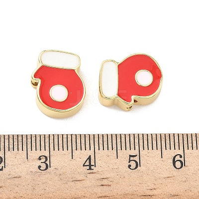 Christmas Brass Enamel Beads KK-I474-G15-1