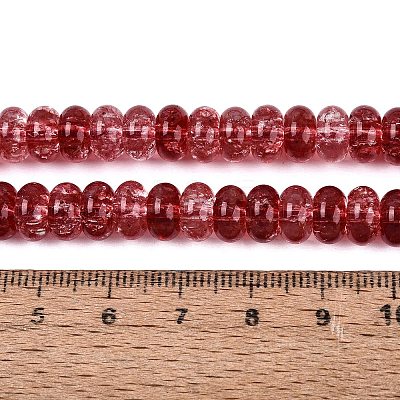 Crackle Transparent Glass Beads Strands GLAA-N074-02A-08-1