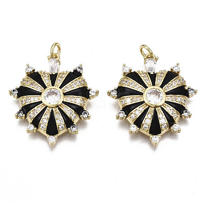 Brass Micro Pave Cubic Zirconia Pendants X-ZIRC-N039-055A-NF-1