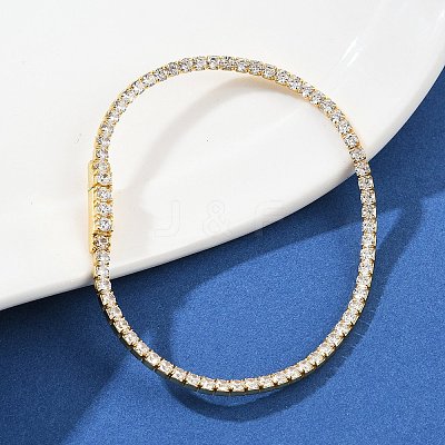925 Sterling Silver Micro Pave Cubic Zirconia Tennis Bracelets for Women BJEW-C117-01A-G02-1
