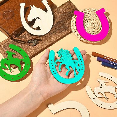 Unfinished Wood Horseshoe Cutouts WOOD-CJC0009-02-1