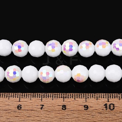 Electroplate Opaque Glass Beads Strands EGLA-N024-01A-A01-1
