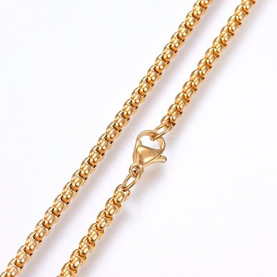 304 Stainless Steel Box Chain Necklaces NJEW-F227-09G-06-1