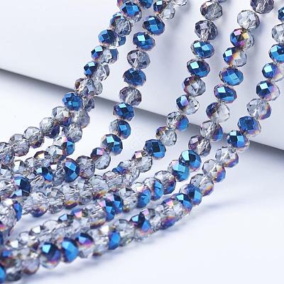 Electroplate Transparent Glass Beads Strands EGLA-A034-T6mm-Z01-1