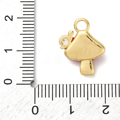 Brass Micro Pave Clear Cubic Zirconia Enamel Pendants KK-I276-26G-1