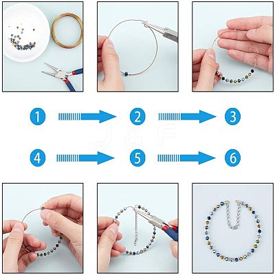 15 Colors Electroplate Glass Beads EGLA-JP0002-02B-4mm-1