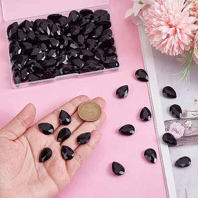 110Pcs Pointed Back Glass Rhinestone Cabochons RGLA-HY0001-05A-1