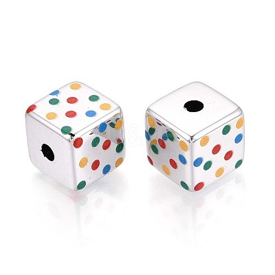 Opaque Printed Acrylic Beads OACR-T029-09-1
