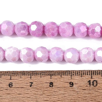 Anti-Tarnish Electroplate Glass Beads Strands EGLA-ZX010-8mm-05-1