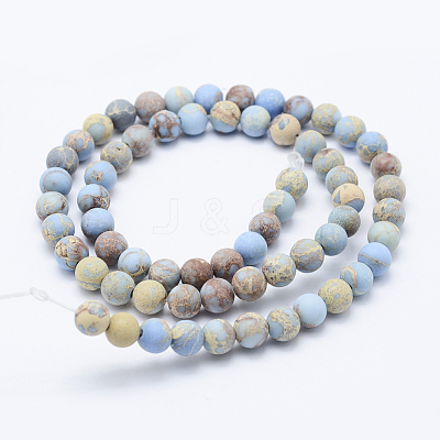 Natural Imperial Jasper Beads Strands G-K232-8mm-01A-1