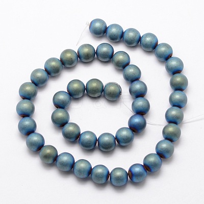 Electroplate Non-magnetic Synthetic Hematite Beads Strands G-R363-6mm-06-1