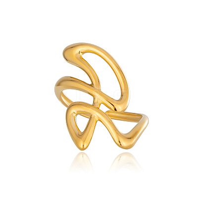 304 Stainless Steel Cuff Open Rings for Women ON6137-1