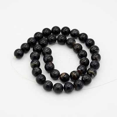 Natural Blue Tiger Eye(Dyed & Heated) Bead Strands G-P070-14-6mm-1