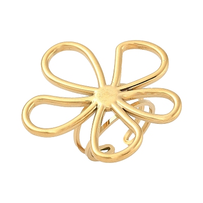 304 Stainless Steel Open Cuff Rings for Women RJEW-U060-04A-G-1