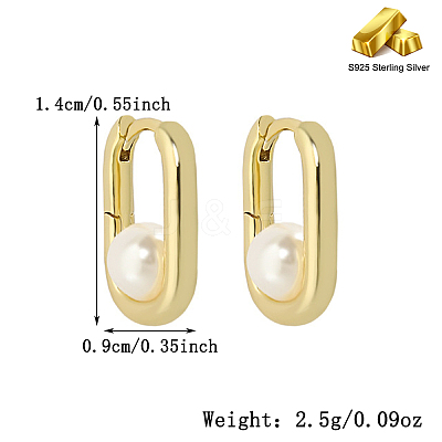 Fashionable S925 Sterling Silver Rectangle Hoop Earrings YL1493-1-1