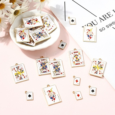 28Pcs 7 Styles Rack Plating Alloy Enamel Pendants ENAM-YW0005-62-1