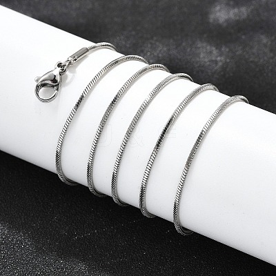 Non-Tarnish 304 Stainless Steel Square Snake Chain Necklaces X-NJEW-L173-005-P-1