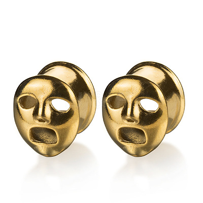 Halloween Ghost Face Brass and Alloy Ear Tunnels FS-WGACCDC-10-1