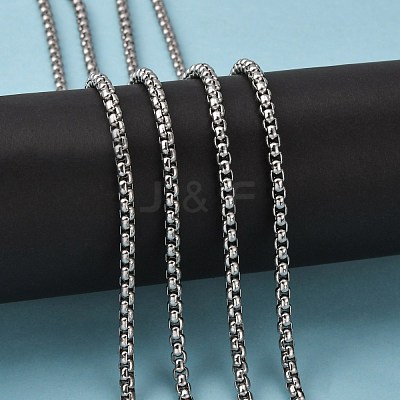 Tarnish Resistant Men's Jewelry Making 304 Stainless Steel Box Chains CHS-A003F-4.0mm-1
