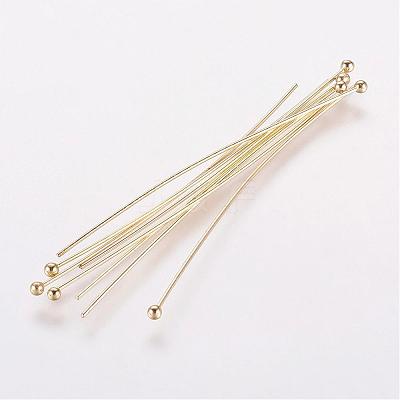Rack Plating Brass Ball Head Pins KK-E680-03-0.5x50mm-G-1