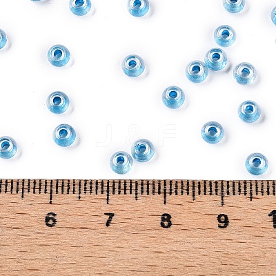 6/0 Transparent Inside Colours Glass Seed Round Beads SEED-N006-004D-1