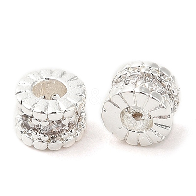 Rack Plating Brass Micro Pave Cubic Zirconia Beads KK-A186-03A-S-1