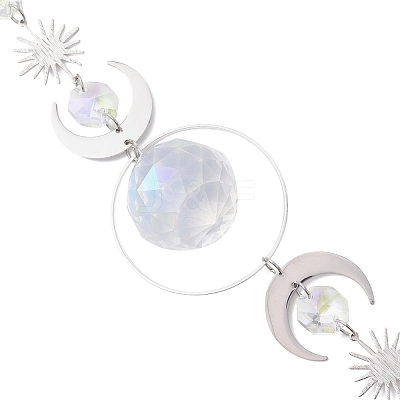 Glass Teardrop Window Hanging Suncatchers HJEW-JM04515-02-1