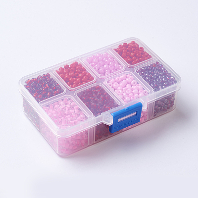 1 Box Mixed 6/0 Glass Seed Beads Round  Loose Spacer Beads SEED-X0050-4mm-03-1