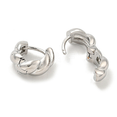 Brass Hoop Earrings EJEW-L211-010J-P-1