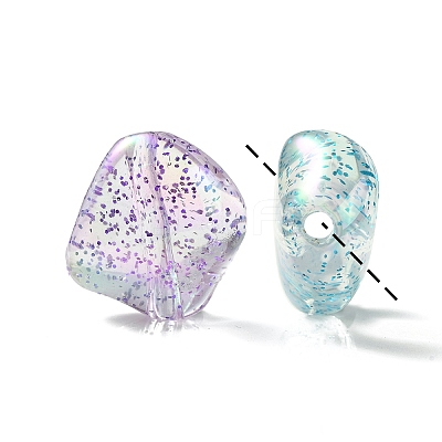 UV Plating Rainbow Iridescent Acrylic Beads OACR-K003-003-1