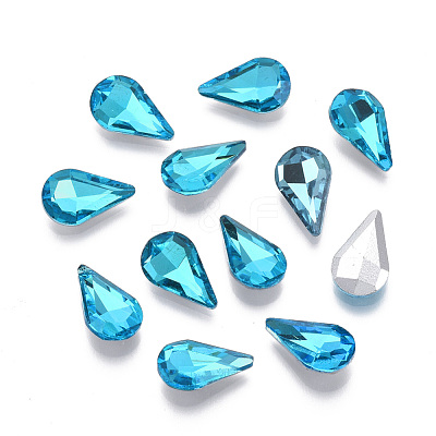 Pointed Back Glass Rhinestone Cabochons RGLA-T081-8x13mm-12-1