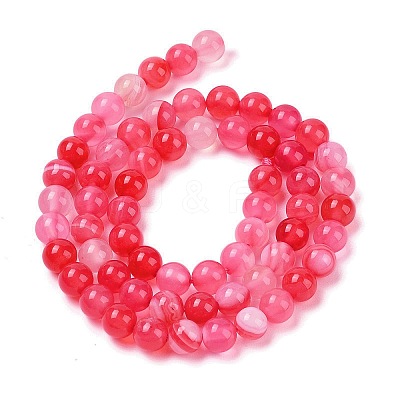 Natural Striped Agate/Banded Agate Beads Strands G-Z060-A01-A15-1