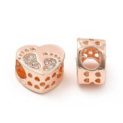 Rack Plating Alloy Rhinestone European Beads PALLOY-P289-53RG-1