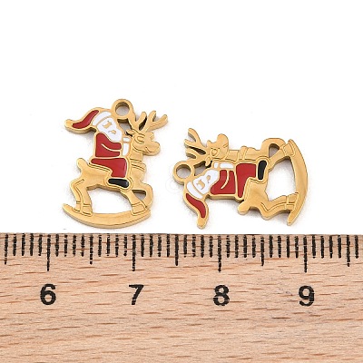 304 Stainless Steel Enamel Pendants SA-CBA85C0-01B-G-1