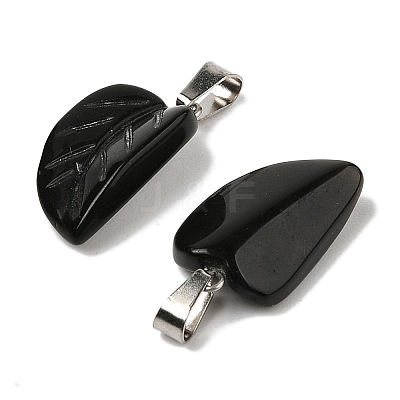 Natural Obsidian Pendants G-B127-01P-03-1