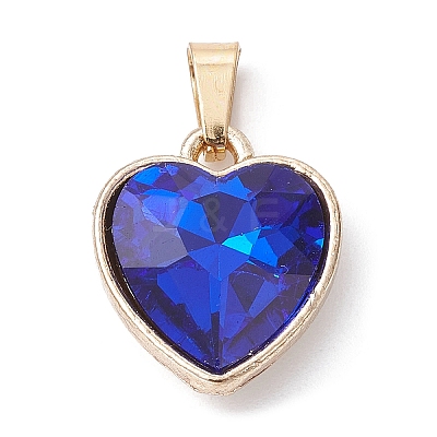 4Pcs 4 Colors Faceted Glass Pendant PALLOY-JF02342-1