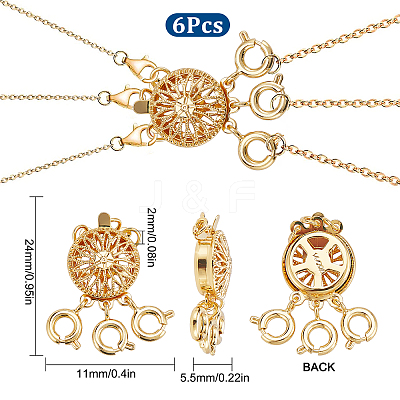3-Strand 6-Hole Brass Box Clasps FIND-SC0003-31G-1